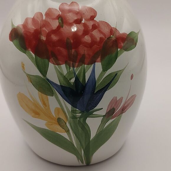 Emerson Creek Pottery Handpainted Floral Bud Vase Vintage - Picture 7 of 8